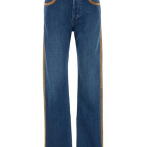 Blue Straight-leg Denim Jeans