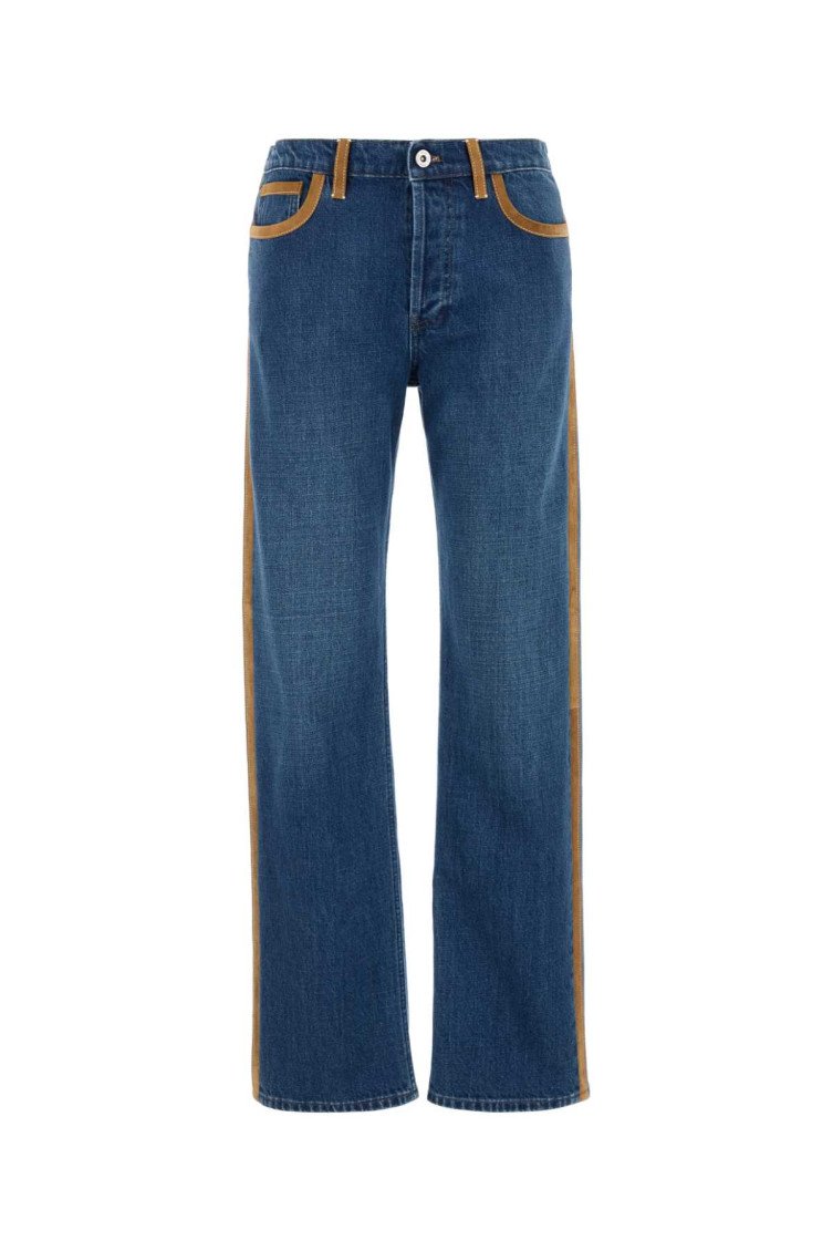 Blue Straight-leg Denim Jeans