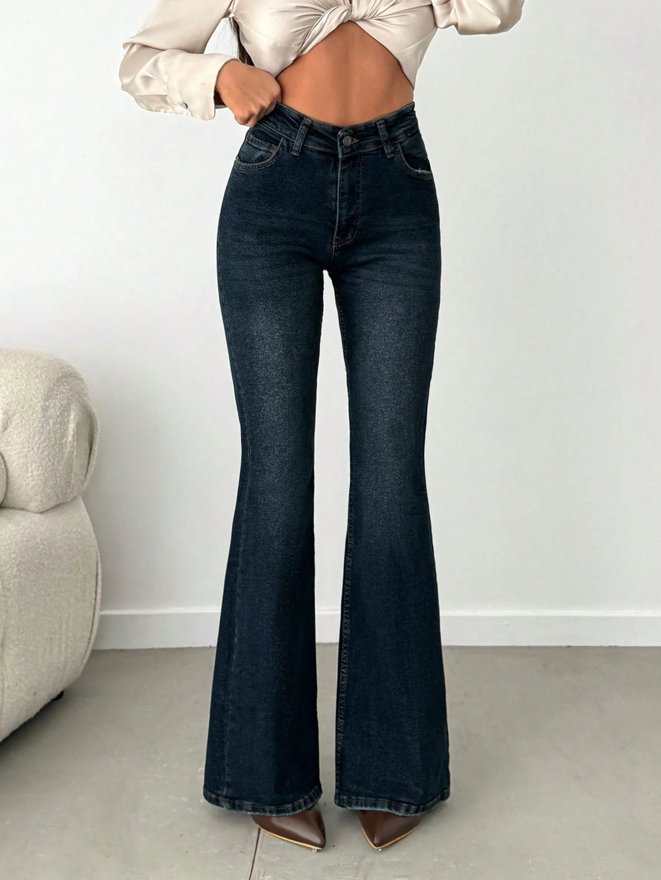 Copper Statement Flare Jeans